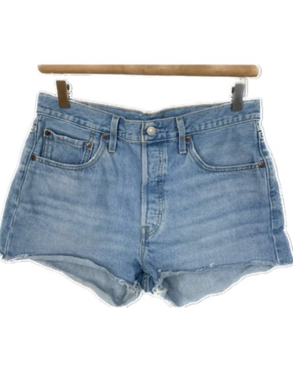 Levi's 501 Rigid Denim Cut Off Jean Shorts Womens Size 31 High Rise Button Fly